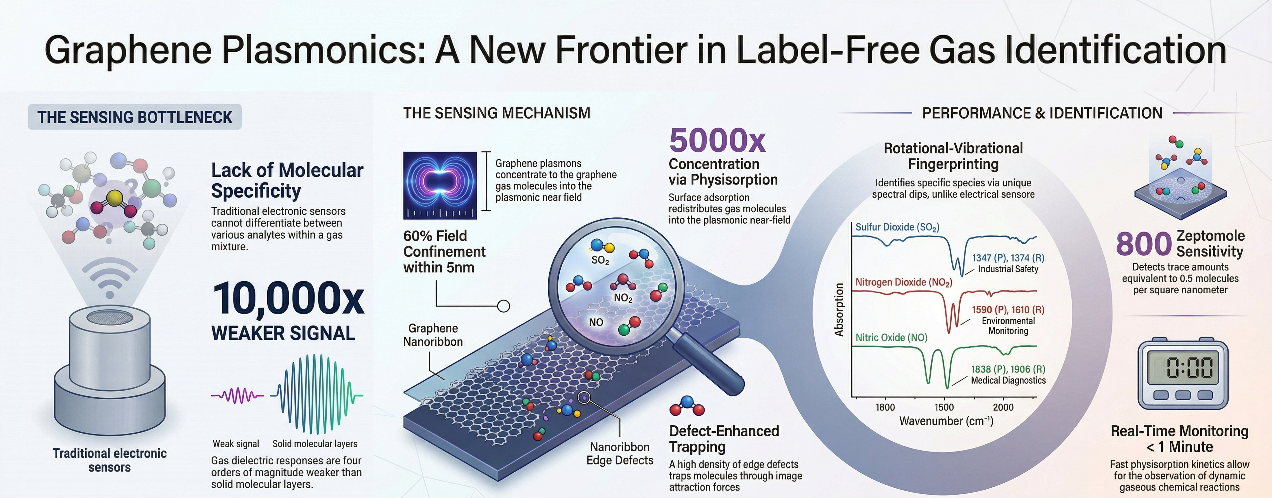 Graphene plasmonics for label-free gas identification: sensing mechanism and performance